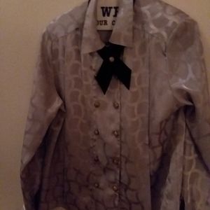 Lady Arrow Gray Blouse 12 VTG 1990's EUC